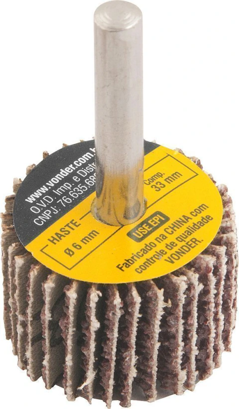 Roda lixa minikontour 50x20mm g50 haste 6mm - Vonder