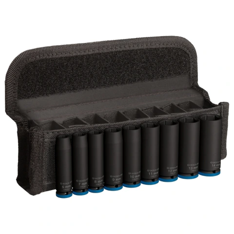 Jogo De Soquetes Bosch Pro Impact Longo Encaixe 1/4'' 9Un
