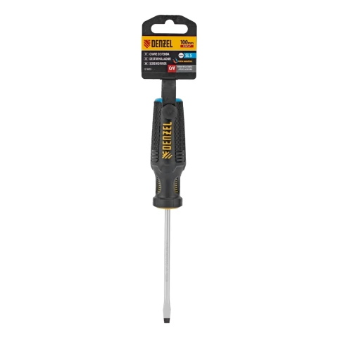 Chave De Fenda Sl5x100 Mm 3/16x4 Aço Crv Cabo 3 Componentes Denzel