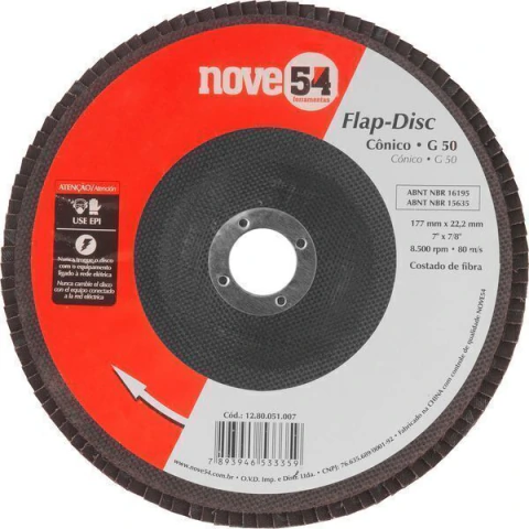 Flap-Disc Cônico 7" G50 Costado Fibra Nove54