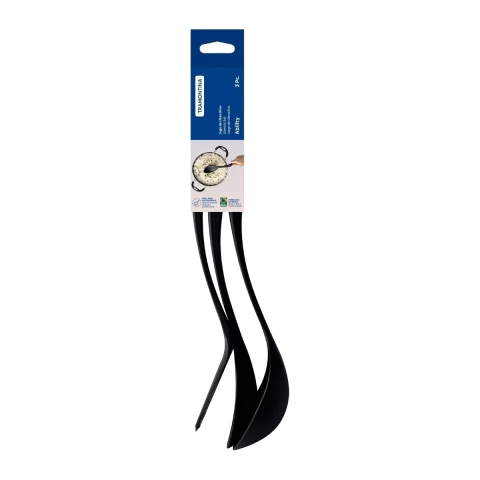 Jogo De Utensílios Tramontina Ability 03 Peças Nylon Preto Resistente 180 Graus Antiaderente
