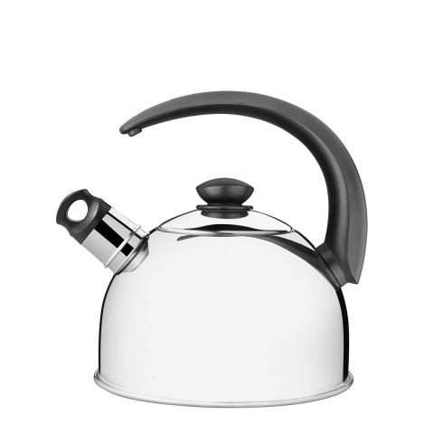 Chaleira Tramontina Com Apito Em Aço Inox Cabo Preto 3 L Com Sistema Térmico E Trava