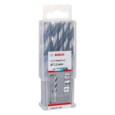 Broca Metal Bosch Aço Rápido Hss-Pointteq 7,1mm 10 Peças