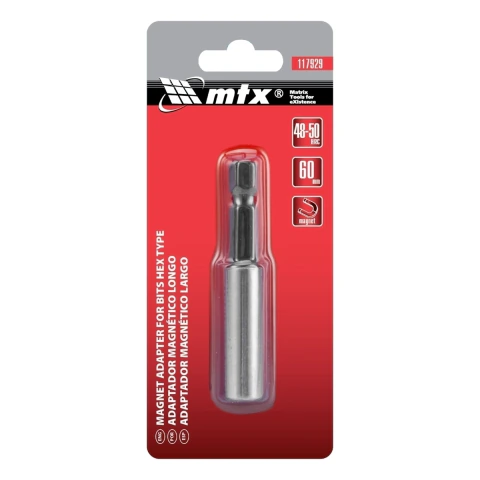 Adaptador Para Bits Longo 60 Mm Encaixe 1/4 Polegadas Magnético Aço 45 Mtx