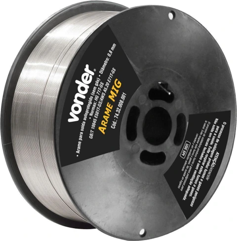 Arame mig 0,8mm 1kg sem gás para mm150 Vonder