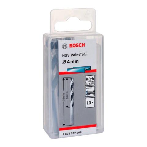 Broca Metal Bosch Aço Rápido Hss-Pointteq 4,0mm 10 Peças