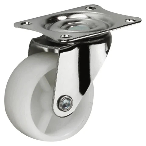 Rodizio Nylon Branco 8" Fixo 200Kg Worker