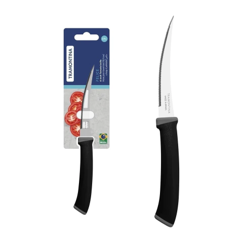 Faca Para Tomate Tramontina Felice 4 Polegadas Lâmina Aço Inox Microsserrilhada Cabo Polipropileno