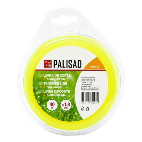 Fio De Nylon Redondo Para Roçadeira 1.8Mm X 40M Palisad