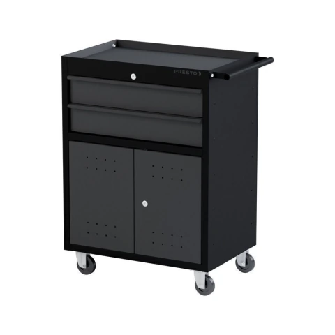 Carro para Ferramentas Pro 2 Gavetas E Portas Dark Presto