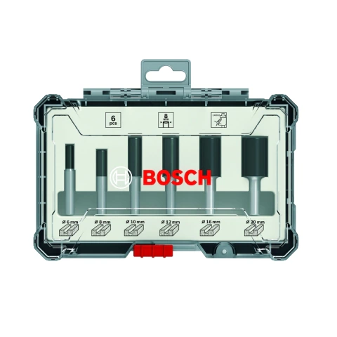 Jogo De Fresas Retas Bosch Encaixe De 6 mm 6 Peças