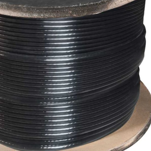 Cabo Aço AF 1/8'' 6X19M Galva Plastificado Preto 500m Vonder
