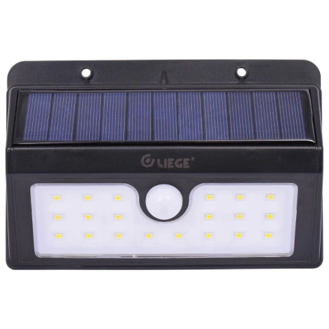 Luminária LED Solar Parede 4W 160Lm IP65 Sensor Presença Liege