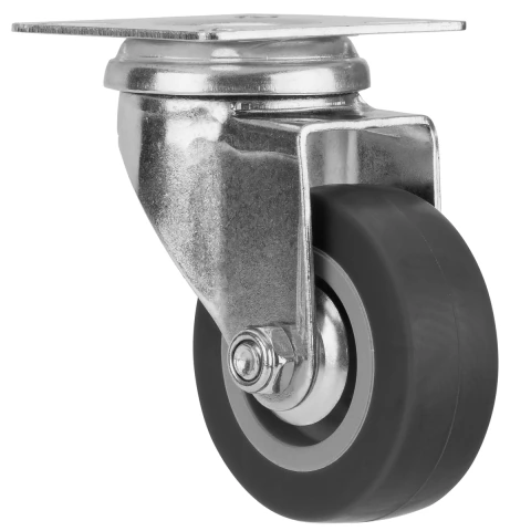 Rodízio Giratório 50mm 27kg Borracha PVC Sem Freio MTX