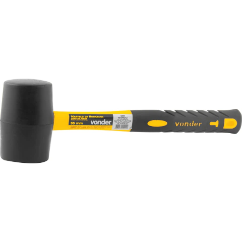 Martelo de Borracha 55mm com Cabo de Fibra Vonder