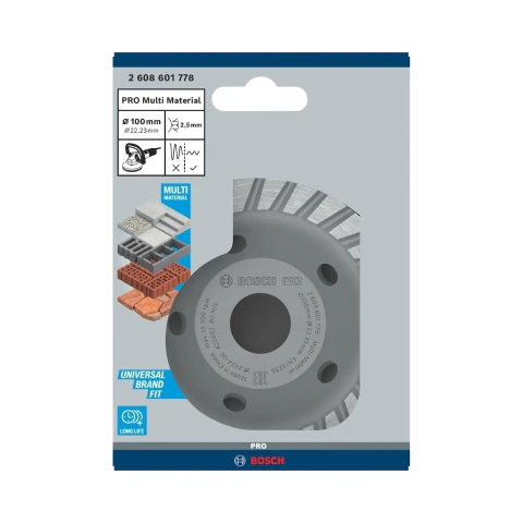 Prato Diamantado Bosch Pro Multi Material Turbo 100X22,23mm