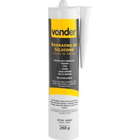 Borracha Silicone Acético Branco 250G - Vonder