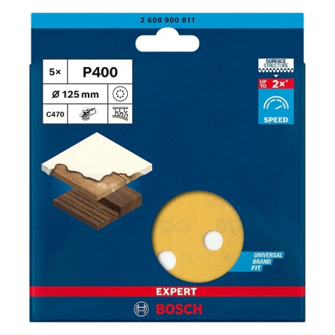 Disco De Lixa Bosch Expert C470 125mm G400 5 Peças
