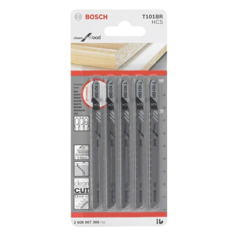 Lâmina De Serra Tico Tico Bosch T11Br Clean For Wood 5 Peças