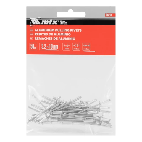 Rebites De Repuxo 32 X 10 Mm 50 Peças Alumínio Mtx