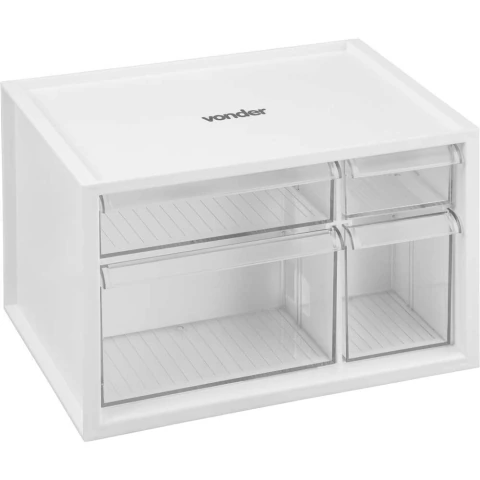 Organizador Plástico 4 Gavetas 2 Kgf 0,5 Kgf Por Gaveta Nove54 Opv0234 Transparente