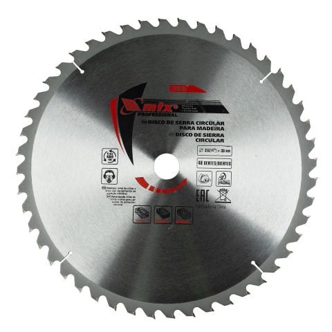 Disco Serra Circular Madeira 350mm 48 Dentes Aço 65Mn Liga YG8 MTX 7329155 - Cortes Precisos e Duráveis