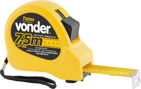 Trena aço 7,5mx25mm curta mm/mm Vonder