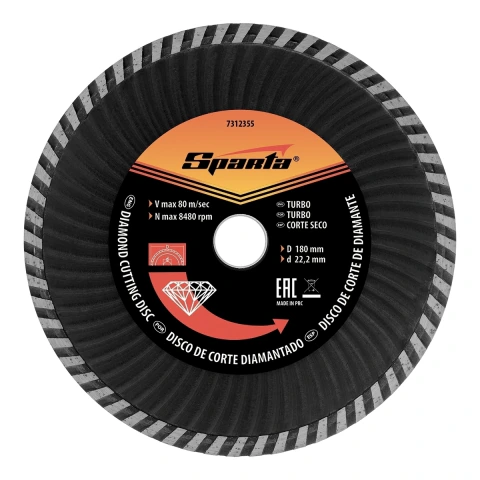 Disco de Corte Diamantado Turbo 180 X 22,2mm Sparta
