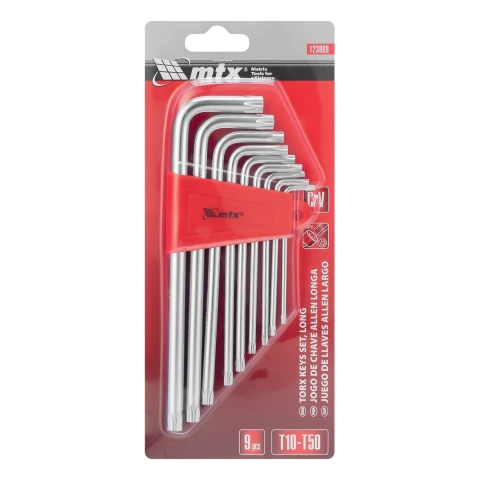 Jogo De Chaves Torx Longas T10-T50 9pçs Cromo Vanádio MTX