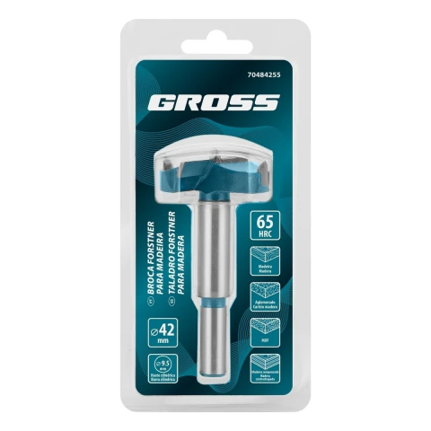 Broca Fresa Forstner Para Madeira 42mm Cilíndrica Aço 45 VK8