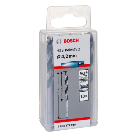 Broca Metal Bosch Aço Rápido Hss-Pointteq 4,2mm 10 Peças