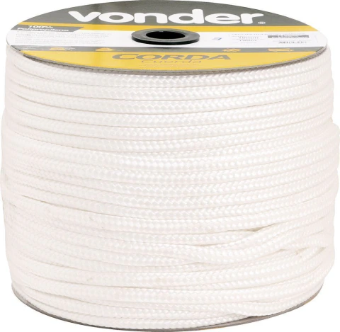 Corda Trançada 10,0mm 8,0kg 190m Branca Vonder