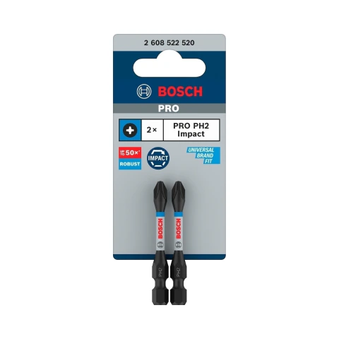 Jogo De Bits Bosch Pro Phillips Impact Ph2 55mm 2Un