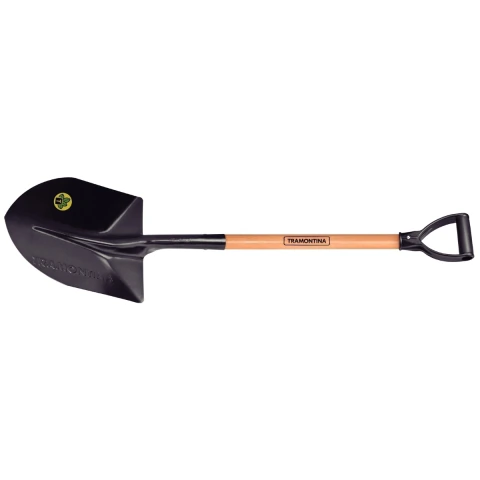 Pá de Bico 71 cm Aço Carbono 460/30 com Cabo de Madeira e Empunhadura Ergonômica Tramontina