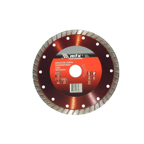 Disco de Corte Turbo Diamantado Seco 180x25.4mm MTX - Corte Preciso em Concreto, Granito e Cerâmica