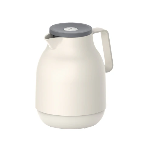 Bule Térmico Tramontina Exata 1 Litro Plástico Vanilla Botão Pressão Com Sistema Corta-pingos