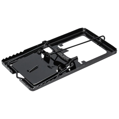 Ratoeira Média Preta 15,5Cm X 6,2Cm Oxidado Resistente Controle Ratos Kala