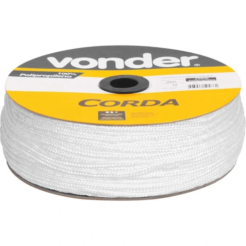 Corda Multifilamento Trançada 6,0mm 3,0kg 165m Branca Vonder