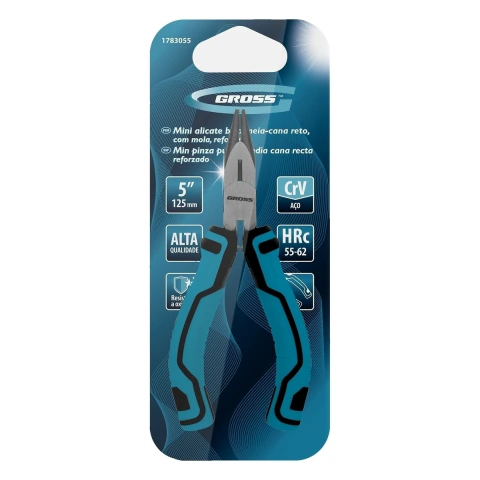 Mini Alicate Bico Meia-Cana Reto 5'' 125mm Fosfatizado