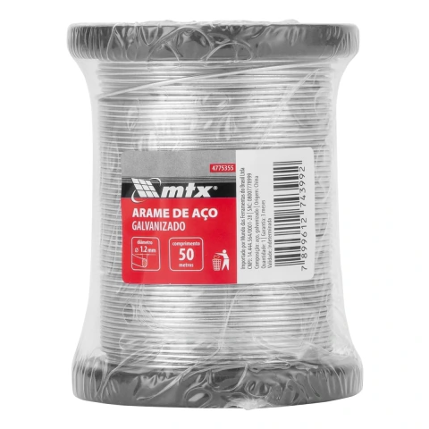 Arame de Aço Galvanizado Mtx 4775355 1,2mm 50m 0,420g