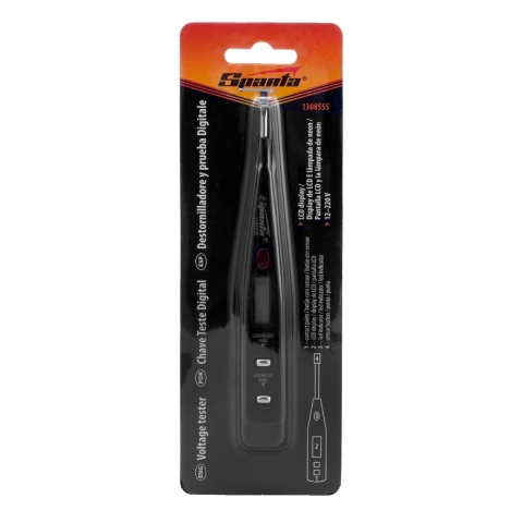 Chave Multiteste Digital 12-220V Com Display LCD E Lâmpada Sparta 130mm