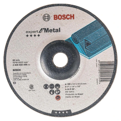 Disco De Desbaste Bosch Pro Metal 180X6,4mm Deprimido