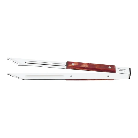 Pegador De Carne Tramontina Churrasco Aço Inox E Cabo Polywood Vermelho Resistente Alta Temperatura