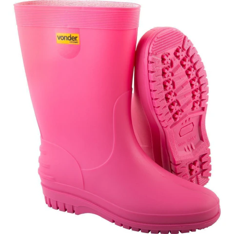 Bota Rosa PVC com Forro 34/35 Vonder