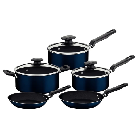 Jogo De Panelas Tramontina Ravena Alumínio 5 Peças Antiaderente Starflon Max 1,6mm
