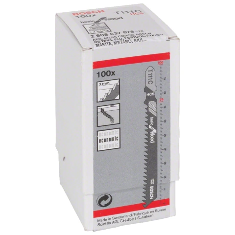 Lâmina Serra Tico Tico Bosch T111C Basic For Wood 100 Peças