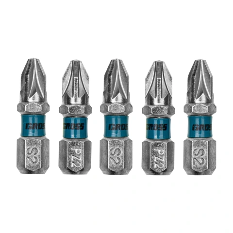 Bits Pozidriv Aço Rápido 5pcs 25mm Gross Cromado Magnético