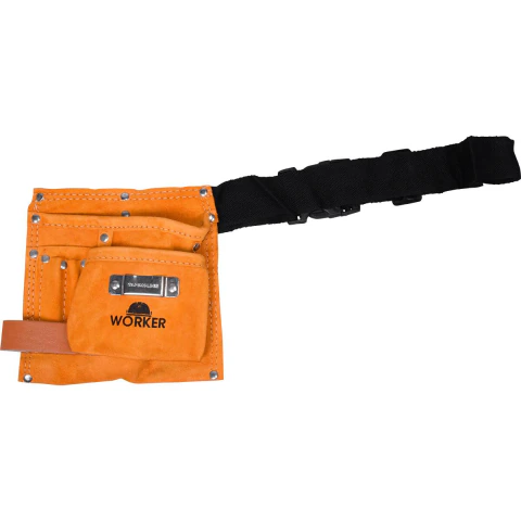 Cinturão Porta Ferramentas Duplo Couro Ajustável Nylon Rebites Metálicos Worker