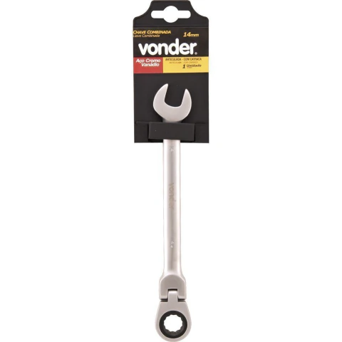 Chave combinada c/ catraca articulada 09mm vanád. Vonder