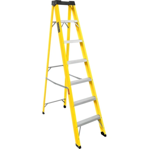 Escada Fibra Tesoura 6 Degraus Importada